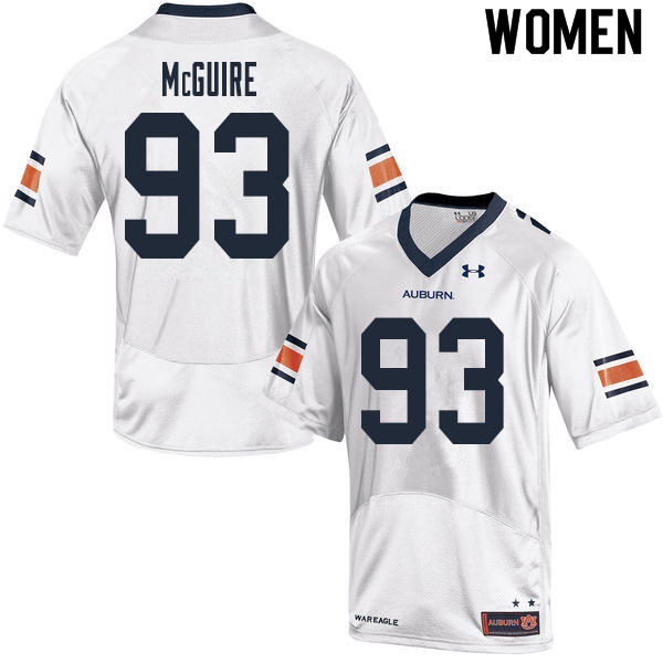 Women #93 Evan McGuire Auburn Tigers College Football Jerseys Sale-White